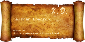 Kaufman Dominik névjegykártya
